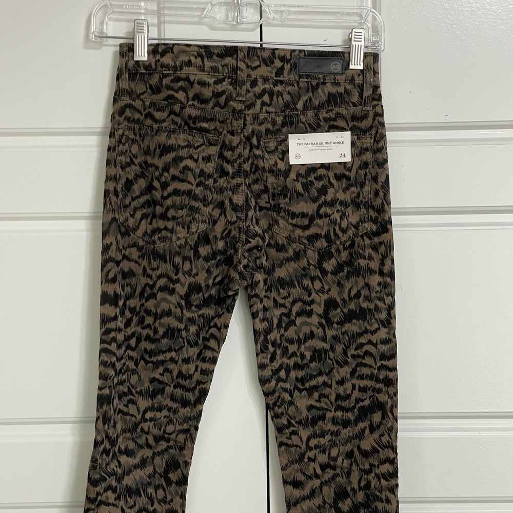 AG The Farrah Skinny Ankle High Rise Women‎ Size 24 Leopard Print Corduroy NWT - Picture 11 of 11